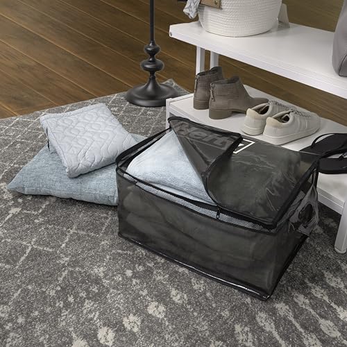 Hefty Large Flexible Tote with Breathable Mesh, Double Zipper, 2 Handles – Ideal for Moving or Clothes & Apparel Storage, Alternative to Plastic Bin, Organizer or Container – 2 Pack - image 4