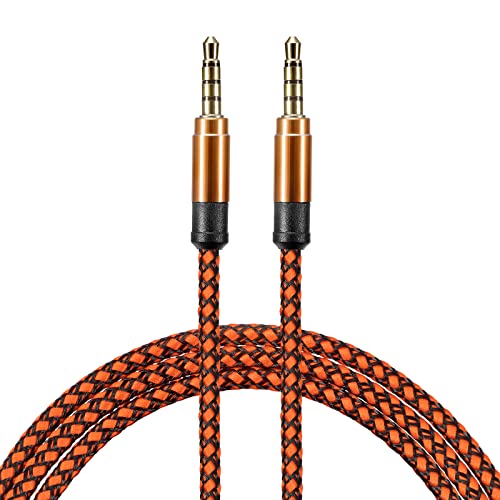 Cable auxiliar Jack 3.5mm macho a macho 1.52 m naranja miniatura 1