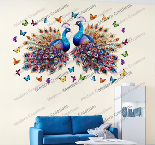 Image of Peacock Decorative Festivals & Occasions Patterns Wall Sticker Wall Decals Big Size Wall Decal Art for Baby & Kids Home (WO-199-new)