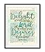 Delight yourself in the Lord - Psalm 37:4 Christian ART PRINT, UNFRAMED,Vintage Bible verse scripture abstract watercolor encouragement wall decor poster gift, 8x10 inches