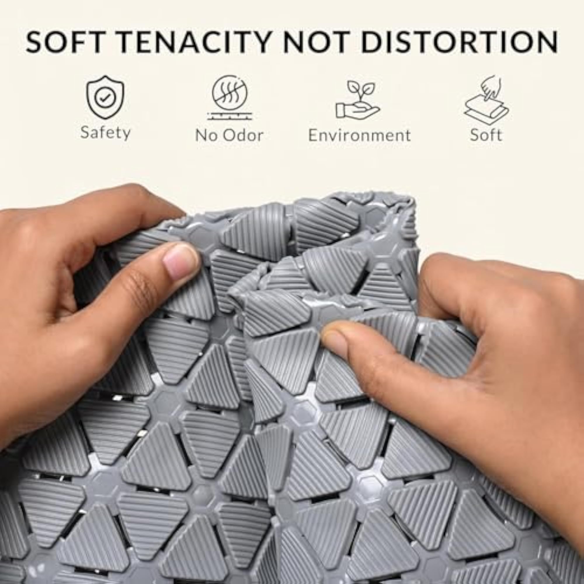 PVC Shower Mat with Suction Cups and Drain Holes