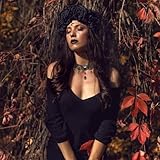 4PCS Gothic Halskette Set, Choker Kette Damen Schwarz, Spitze Halsband, Vintage Lolita Kostüm Zubehör Schmuck für Karnevals Maskerade Party