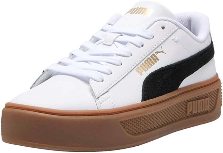 PUMA Womens Smash Platform V3 Mono Twist Lace Up Sneakers Shoes Casual - White