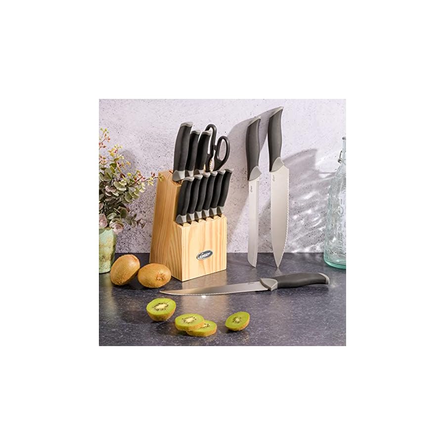 Oster Lindbergh 14 Piece Stainless Steel Cutlery Set, Black