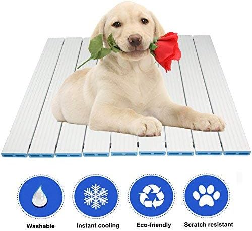 RIOGOO Pet Cooling Pad, Self Dog Cat Cooling Mat, Aluminum Alloy Foldable Cooling Mat for Dogs and Cats (L:20.2×15.7 in)