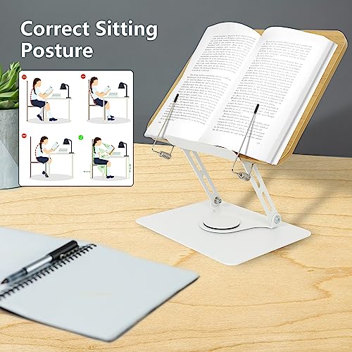 Book-Stand-for-Reading-Adjustable-Book-Holder-with-360Rotating-Base-Portable-Book-Display-Stand-for-Cookbook-Tablets-Study-Materials