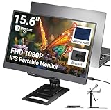 Ingnok Tragbarer Monitor 15,6 Zoll, FHD 1080P IPS Portable Monitor for Laptop mit Einer StüTze, Ultra-DüNner Mobile Monitor, Zweitbildschirm Laptop/PC/Mac/Ps3/4/5/X-box- USB C & Hdmi Anschluss