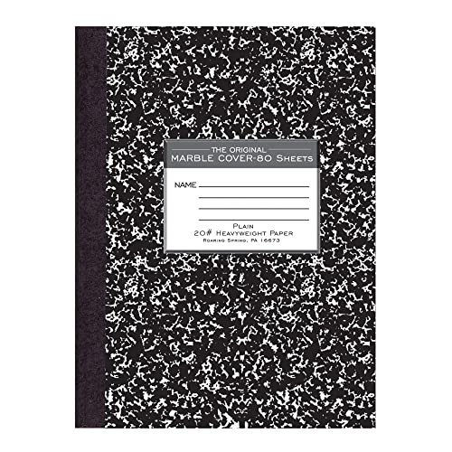 Roaring Spring 80 Sheets Plain Unruled Hard Cover Marble Composition Notebook, 10.25" X 7.875" 80 Sheets #TOP1