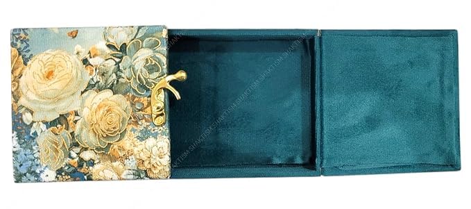 SHAKTISM Decorative and Attractive Cash Box With Clip Lock, Shagun, Jewellery, Money Box Envelop Wedding, Gift Box, Bangel box Sea Green Color, Set of 1, Rectangle Shape (Pack of 1Pc) 1