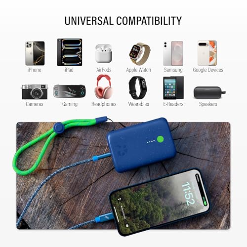 Image of Nimble Champ Portable Charger, 10000mAh Power Bank, 20W Dual USB-C Charging | Compatible with iPhone, Samsung, Tablet, iPad, MacBook, Travel Essential Power Bank with 2ft USB C Cable Included