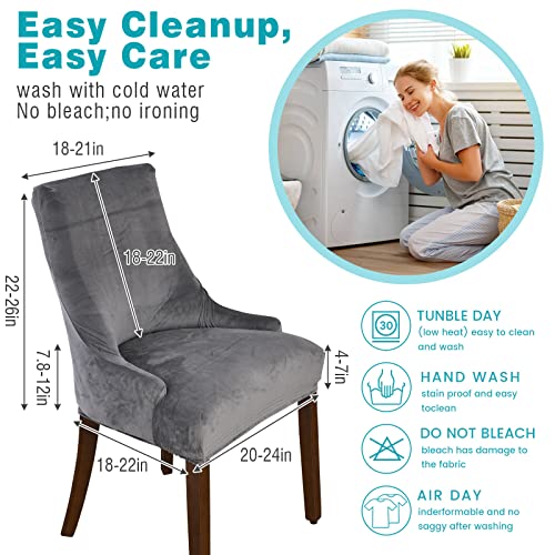 Topchances 2 Pack Velvet Wingback Side Chair Cover,Stretch Banquet Chair Cover Arm Chair Protector Accent Chair Covers Dining Seat Cover Slipcover For Home Party Weeding Decor #TOP2