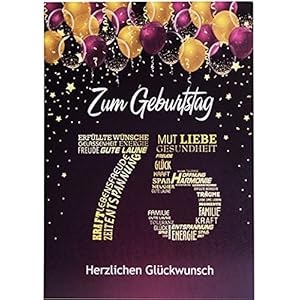 Liebevolle Glückwunschkarte 75. Geburtstag Geburtstagskarte A5 Nummer 75 Geburtstag Glückwünsche Pink Lila