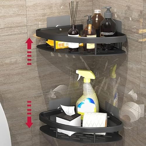 Kit 2 Prateleira de Canto Suporte Porta Shampoo Sabonete Box Banheiro Organizador Sem Furar Parede N