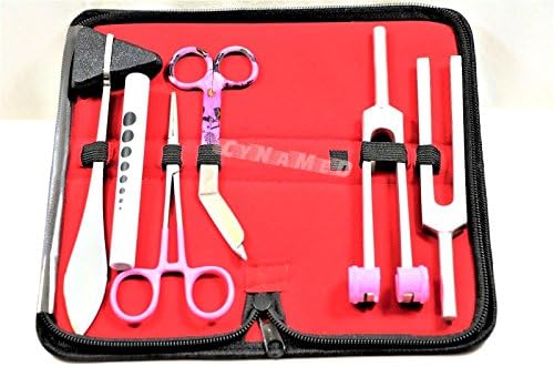 6 pcs Reflex Percussion Taylor Hammer Penlight Tuning Fork C 256 C 512 Lister Bandage Scissors HEMOSTAT Forceps CYNAMED