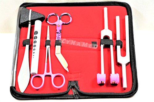 Set of 6 Reflex Percussion Taylor Hammer Penlight Tuning Fork C 256 and C 512 Plus Lister Bandage Scissors 5.5 Inches HEMOSTAT Forceps CYNAMED