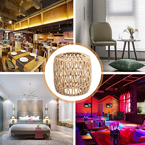 1pc Woven Lampshade Pendant Lampshade Hand-woven Weaving Handmade Handmade Imitation Rope Light Ceiling - Image 8