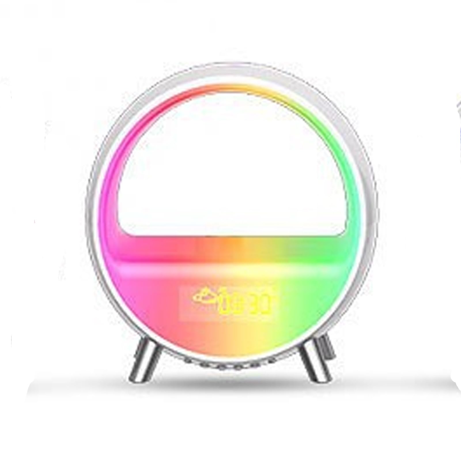 Altoparlante Bluetooth Intelligente con Effetti Luminosi Colorati, Sveglia Intelligente, Luce Notturna, Display Meteo E Porta di Ricarica Type-C - Pulsante, App E Controllo Vocale