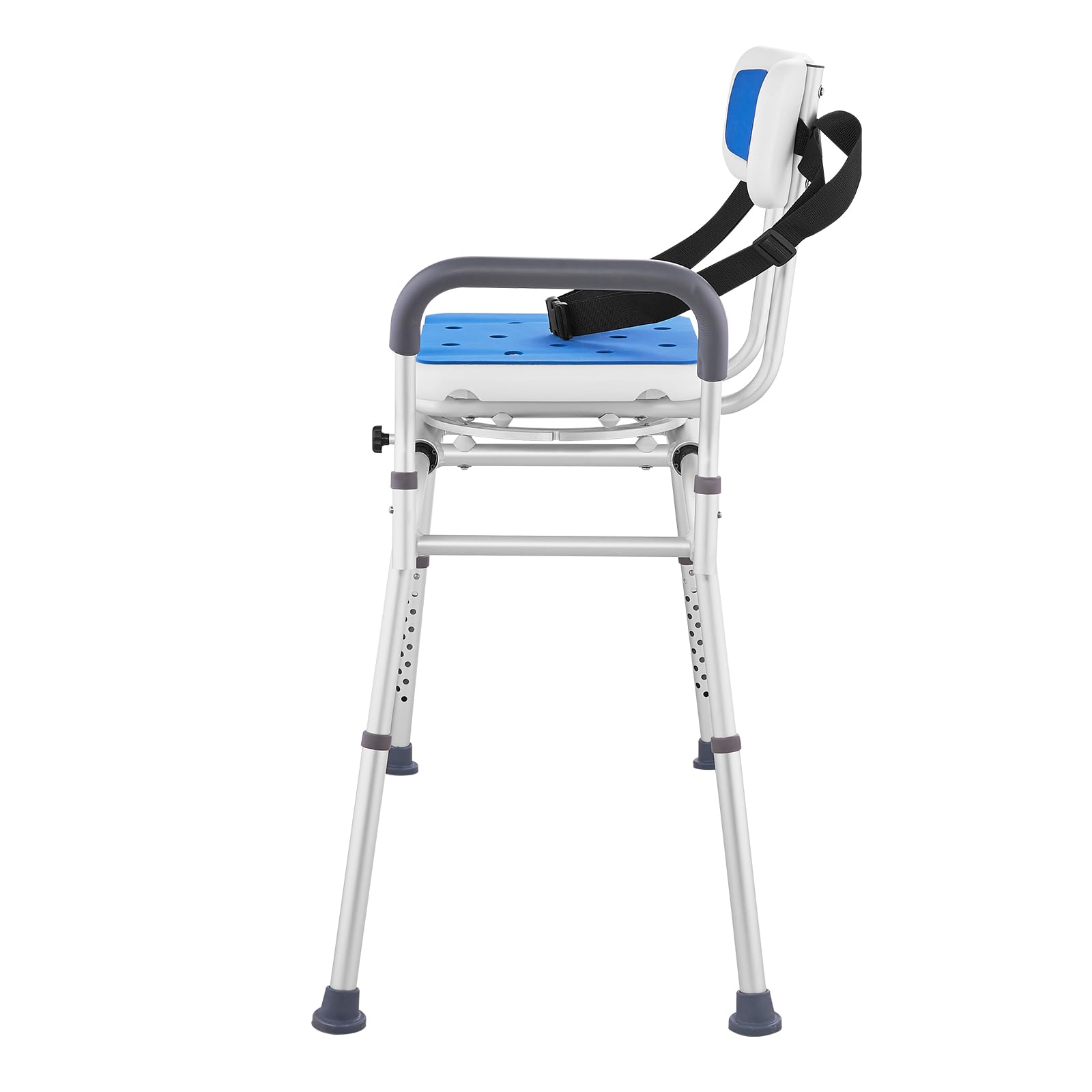 VEVOR Banco de Transferencia Deslizante para Bañera con Asiento Giratorio 360 Grados, Altura Ajustable con Reposabrazos y Cinturón de Seguridad, para los Mayores Discapacitados, 1060 x 535 x 1025 mm