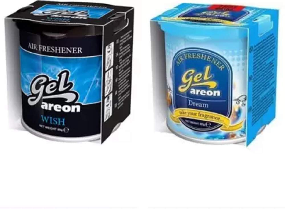 AREON Wish & Dream Car Freshener Gel (2 X 80 G), MultiColor Amazon.in