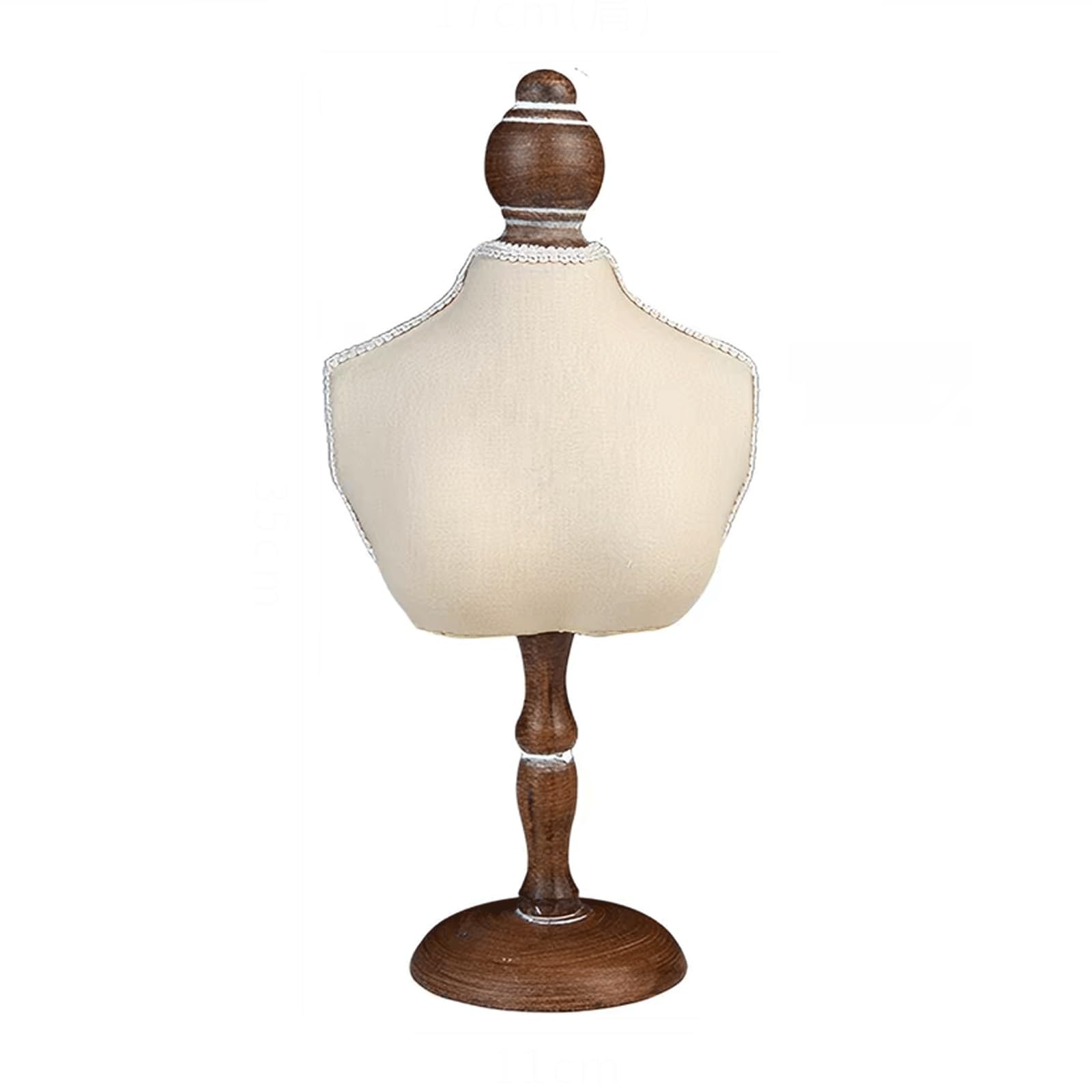 WxuuLTGJR Mannequin Jewelry Display Stand Wood and Linen Jewelry Easel Stand Holder Countertop Earring Tower Rack Pendant Organizer(11 * 35cm)