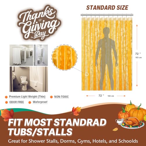 Ga-Geetopia Orange 3D EVA Plastic Shower Curtain Liner - Premium Light Weight 72" x 72" with Rustproof Metal Grommets and Weighted Magnet by Ga-Geetopia - Image 2