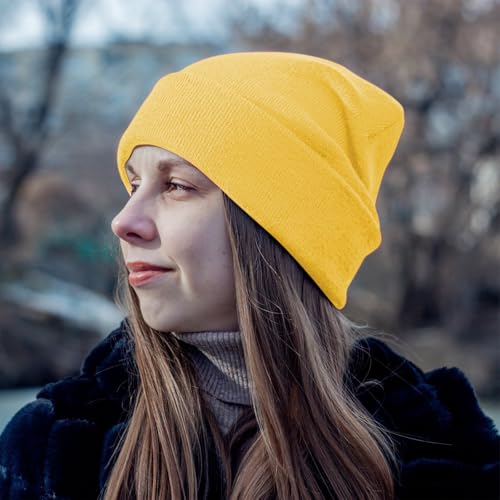 Image of ZOORON 1&2 Packs Beanie for Men Women Men's Beanie Hat Acrylic Knit Cuff Beanie Cap Slouchy Knit Skull Cap Warm Winter hat