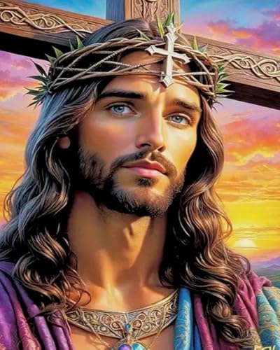 Diamond Painting Homme religieux croix Toile HD pour Décoration Intérieure Réussie