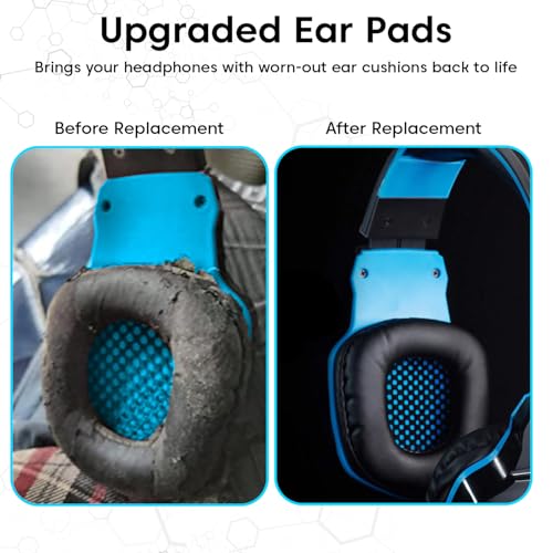 Image of Sounce Replacement Earpad Cushions Compatible with Boat Rockerz 510 Headphones, Premium Blue Earpads with Softer Protein Leather & High-Density Memory Foam, Comfortable Noise-Isolating (1 Pair)