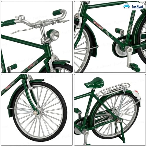 Image of FunBlast Vintage Mini Metal Bicycle - 1:18 Die-Cast Realistic Bicycle Model, Retro Alloy Classical Cycle Toy for Desktop Ornament, Home & Office Decor (Green)