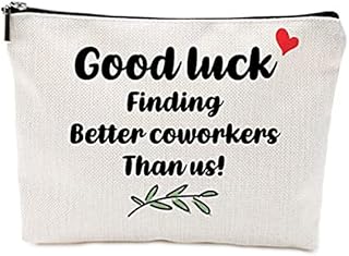 Going Away Gift for Coworker Leaving Gifts for Women Colleague Farewell Gifts Canvas Toiletry Travel Pouch Bag Portable Cosmetic Makeup Bag Pouch Cowoker Makeup Bag