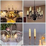 PChero Christmas Tree Candles, 20pcs LED Flameless Flickering Battery Taper Candles with Remote Timer/Removable Clips/Waterproof Rings for Home Party Indoor Outdoor Xmas Trees Decor – Warm White - Image 8