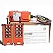 Industrial Wireless Crane Remote Control kit F21-E1B 8 Button 12v 24v Electric Lift Hoist Overhead Tower Bridge Radio Switch Receiver (2 Transmitters + DC 12V Receiver)