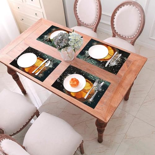 Set de table en PVC lot de 6 pièces imprimé orange dimensions 45,7 x 30,5 cm - 5