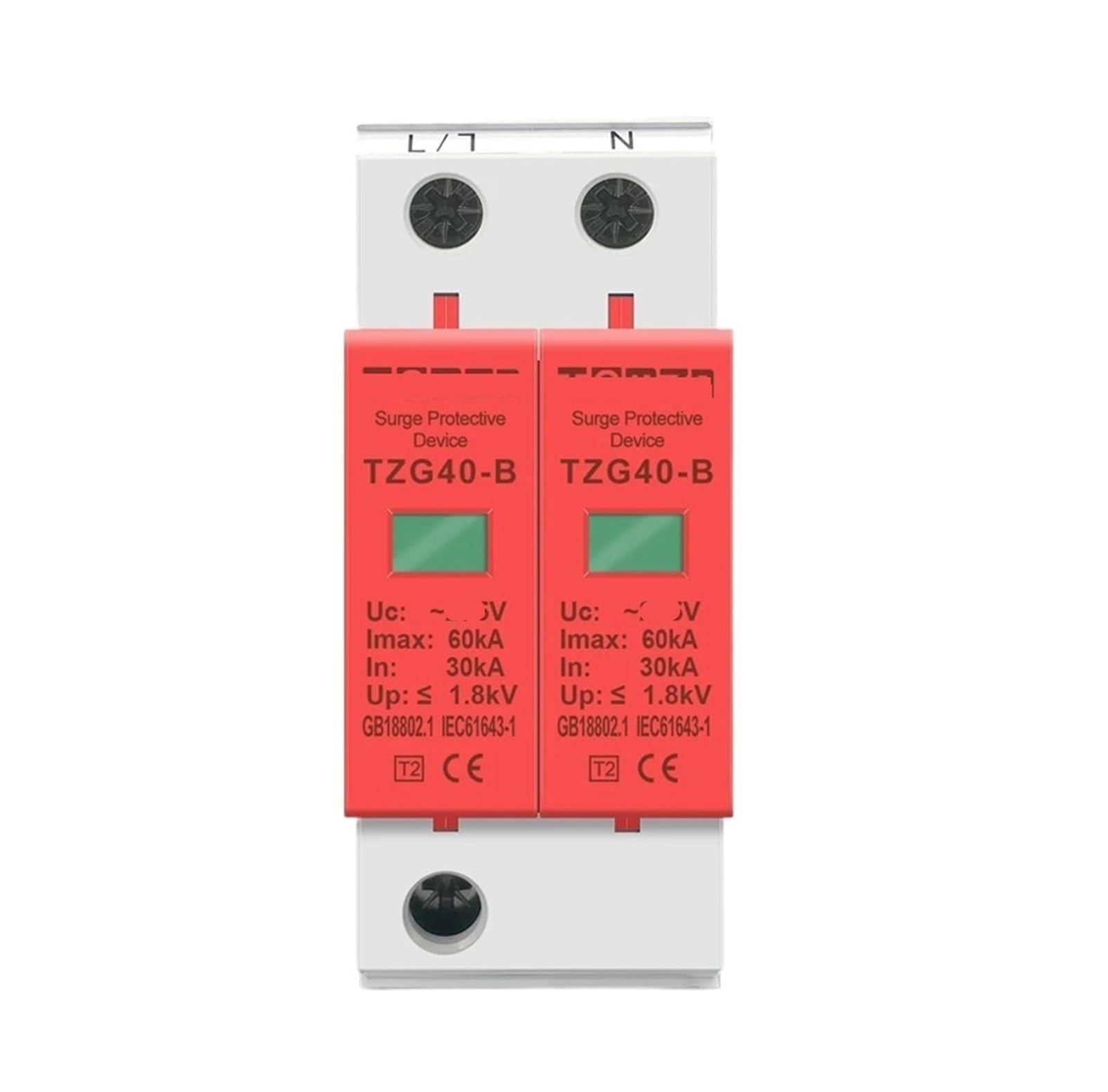 Protezione da sovratensione CA Scaricatore da Bassa Tensione con Protezione da sovratensione 2P(420V,30-60KA)