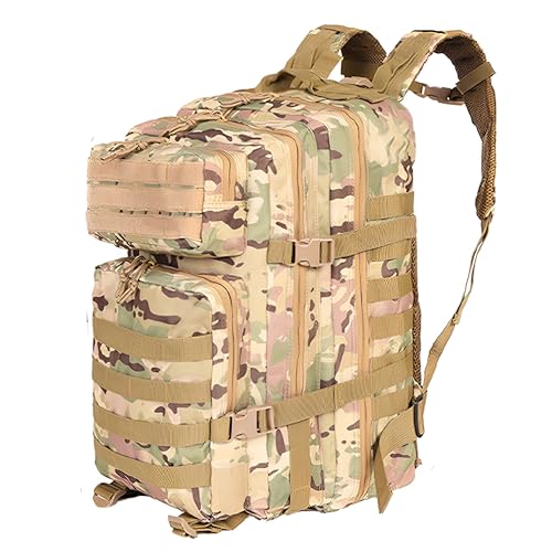 Lawaia Military Tactical Backpack 45L Army Backpack for Mens Ruck Sacks Adult Men Survival Bag Fishing Travel Suitable for Camping Hiking Outdoor Shoulder Daypack