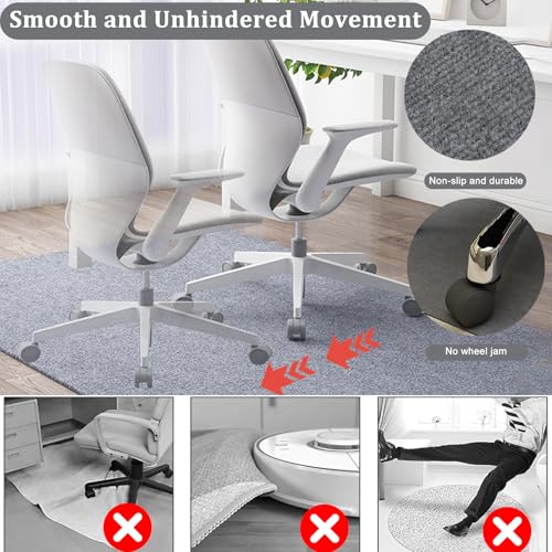 Genérico Alfombra de Base para Silla de Oficina,Estera Protectora para Suelos Duros,parquet Almohadilla para Silla de Alfombra para Juegos Escritorio Antiarañazos Antideslizante,Light Gray,80x120cm - imagen 4