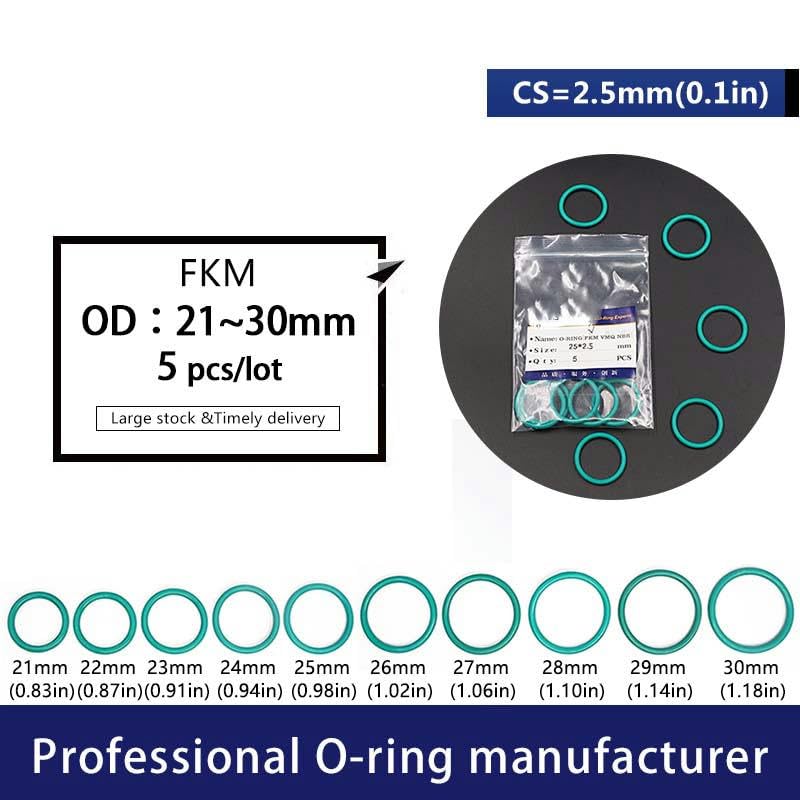 O-Rings In Fluoro Gomma 22x18x2mm - Guarnizioni Resistenti Per Idraulica E Auto