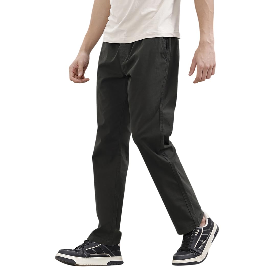 WROGN Men's Cotton Poly Fleece Blend Joggers | Solid | Straight Fit in neutral
