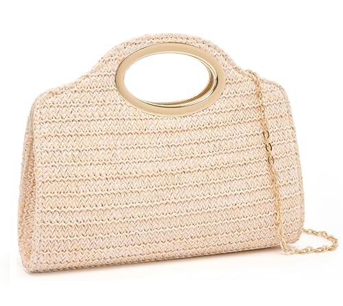 Image of Top Metal Handle Clutch Bags for Women, Evening Handbag Shoulder Crossbody Purse with Chain
