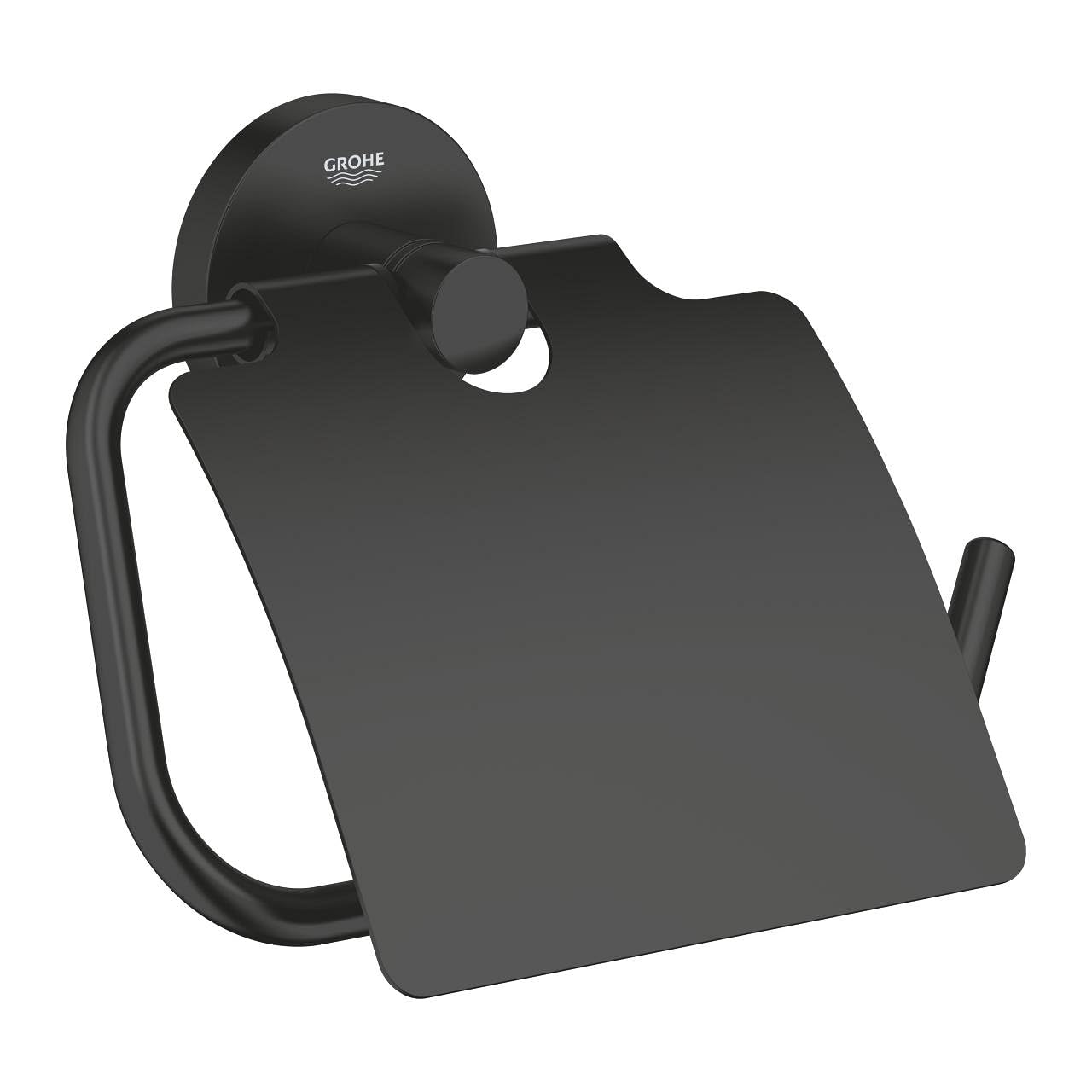 GROHE Essentials Toilettenpapierhalter mit Deckel matt schwarz - 1024652430