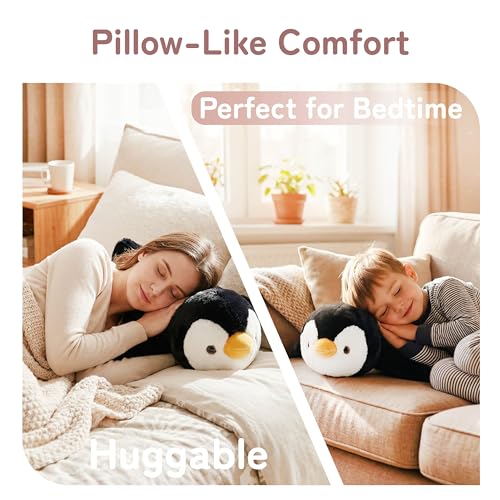 Image of Niuniu Daddy Penguin Weighted Stuffed Animals for Kids & Adults, 25 inch | 5lb Large Weighted Plushies Pillow for Sleeping and Calming, Cute Lying Plush Toy Huggable Gift for Everyday Comfort