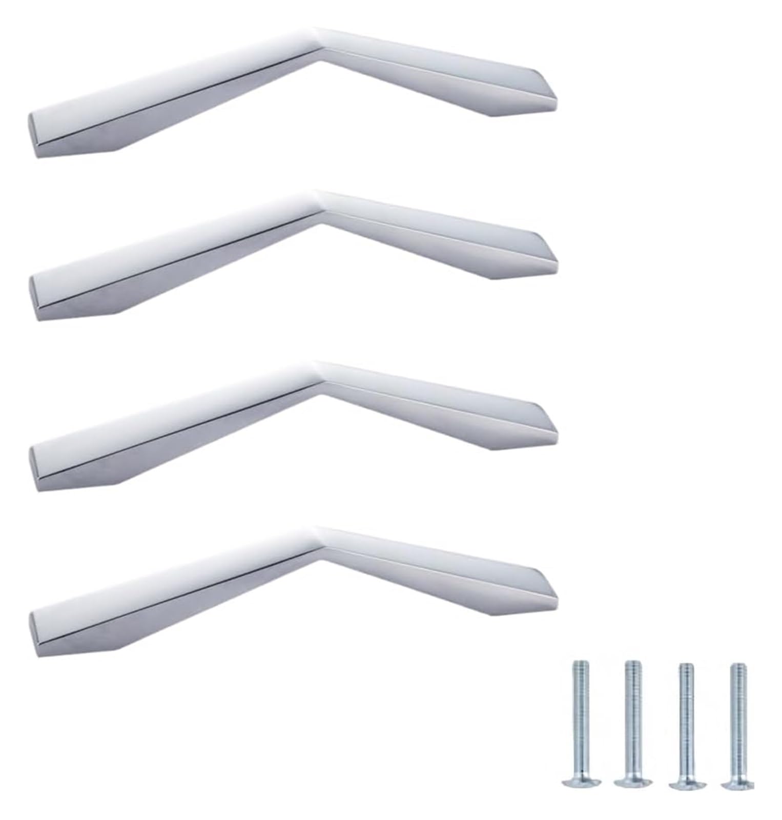 NLQCSXWEP Zinc Alloy Cabinet Bow Handle, Zinc Alloy Cabinet Drawer Pulls Bright Chrome 4 Pcs(B-96mm Bright Chrome)