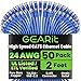 GearIT 50-Pack, Cat 6 Ethernet Cable Cat6 Snagless Patch 2 Feet - Snagless RJ45 Computer LAN Network Cord, Blue - Compatible with 48 Port Switch POE Rackmount 48port Gigabit