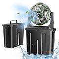 Ausic Portable Misting Fan - 9L Bucket, 10-inch Outdoor Fans for Patios/Camping, 20000mAh USB Rechargeable Battery Powered Floor Cooling Fan with 9L Water Tank, 3 Strong Winds, 3 Spray Mister