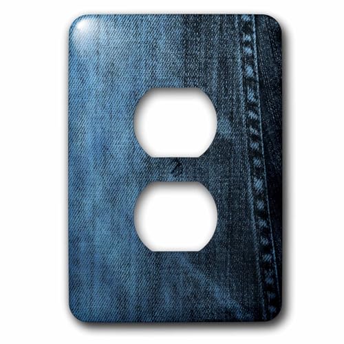 Cool Denim Texture Bleu plaque 2 prises pour un salon au style décontracté - 2