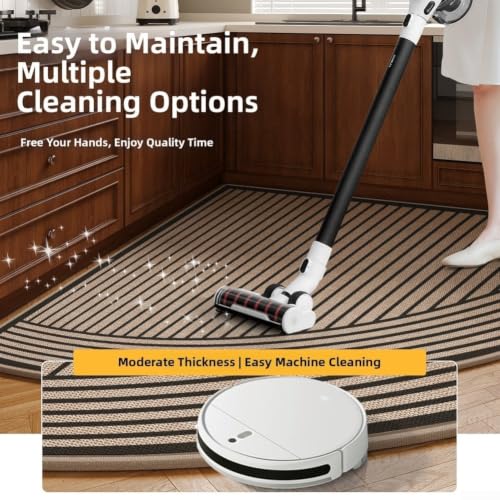 Tapis de cuisine antidérapant et absorbant en polyester marron pour évier - 6
