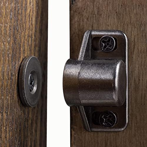 Keenkee 4 Pack Magnetic Cabinet Door Catch with Neodymium Magnet Cabinet Latch Magnetic Closure Hardware for Kitchen Cupboard and Closet Door Closing, Black Tone Gun Metal