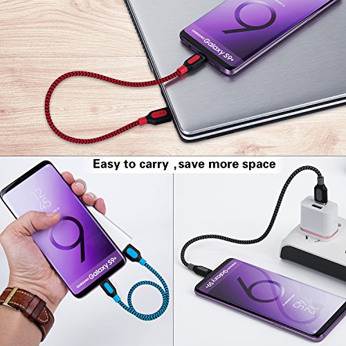 Usb Type C Cable, 3Pack Canjoy Short Usb C Cable 1Ft Braided Usb C Charger Cord Compatible Samsung Galaxy S10E S10 S9 S8 Plus, Note 9 8, Moto X4 G6 Z3, Google Pixel Xl 2Xl 3Xl C, Lg G7 Thinq G6 G5 V30 #TOP2