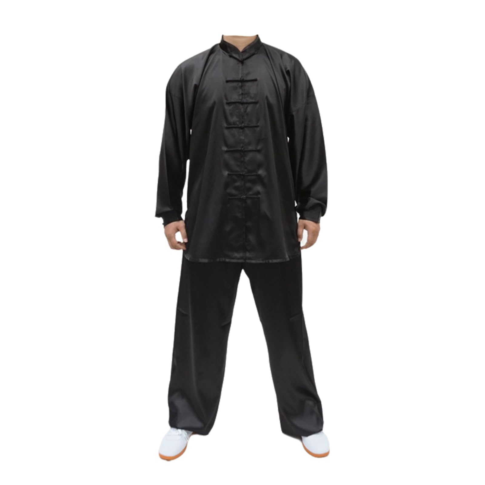 Tradycyjny mundur sztuk walki Zestaw mundurów Tai Chi Kung Fu wielokolorowy 150-180 cm(Black,164)