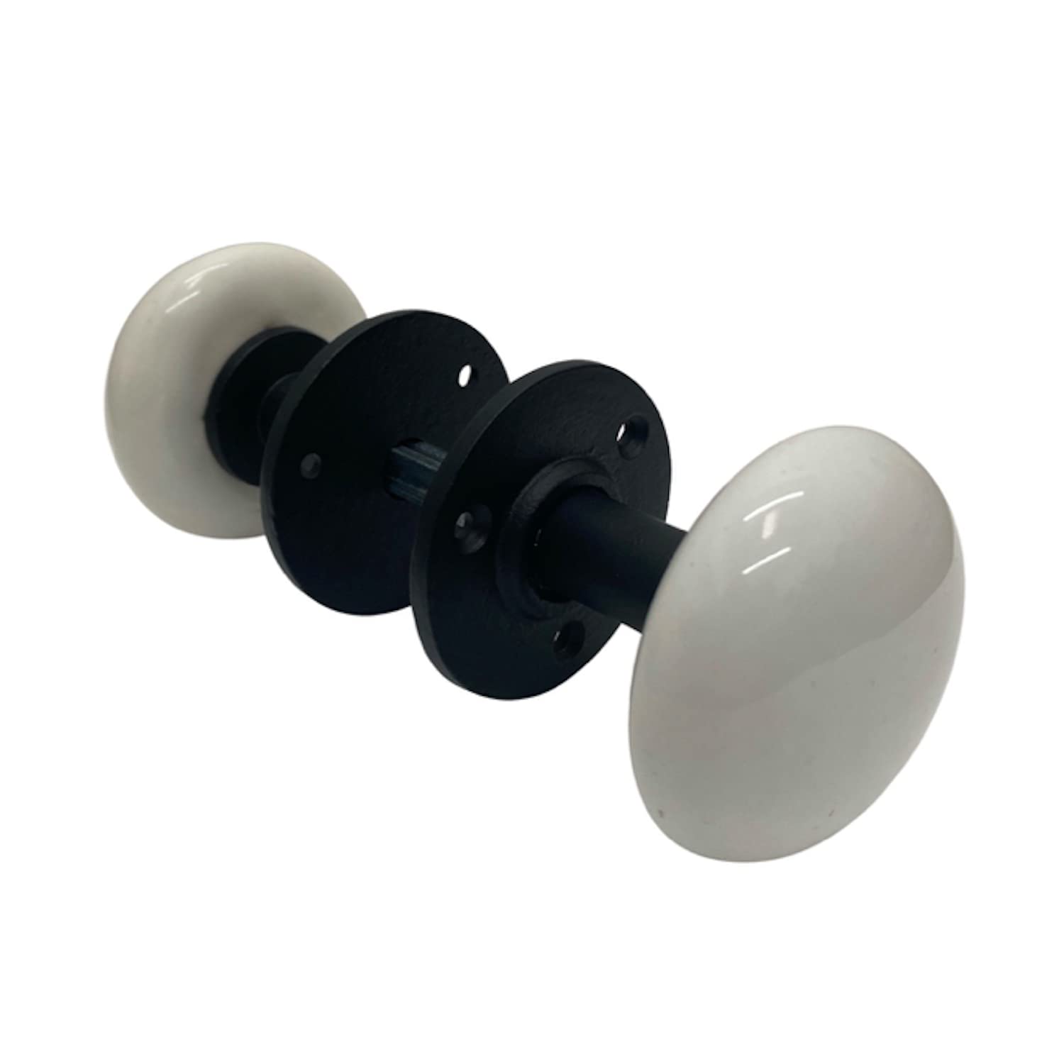 The Kings Bay White Porcelain Ceramic Door Knobs with Cast Iron Ferrule ...